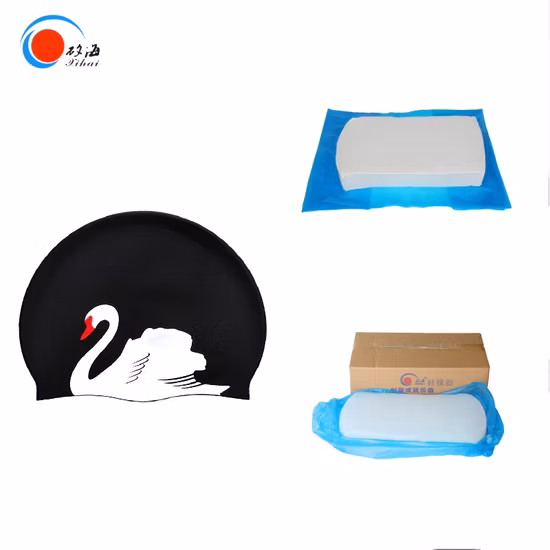 Русалка напечатала детскую крышку для плавания, высокоэластичную водонепроницаемую крышку для плавания из силикона для защиты ушей