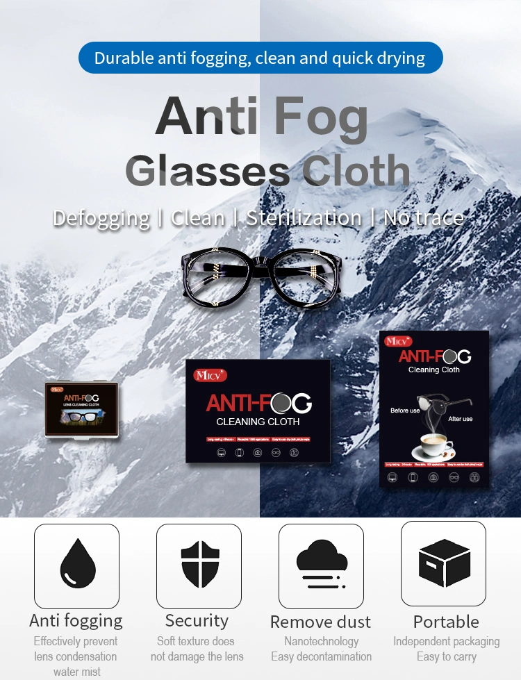 Quick Drying Anti-Fog Optical Glasses Wiping Cloth Eyeglass Cleaning Cloth, Microfiber Antifog Cloth Custome Wholesale